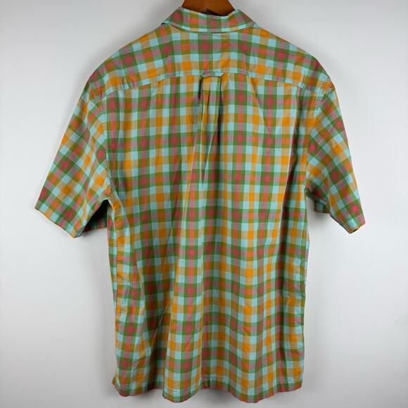 Joseph Abboud Plaid Colorful Short Sleeve Men's Shirt ~ L - Picture 7 of 11